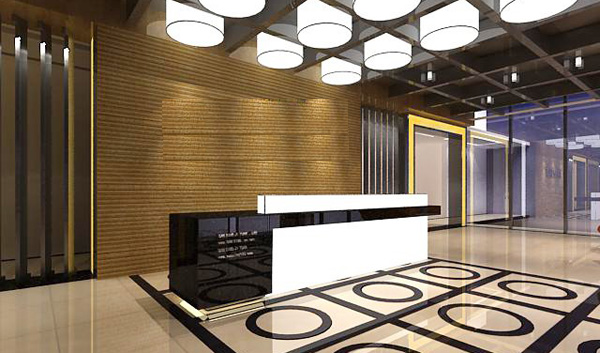 辦公室前臺用什么裝修材料那？