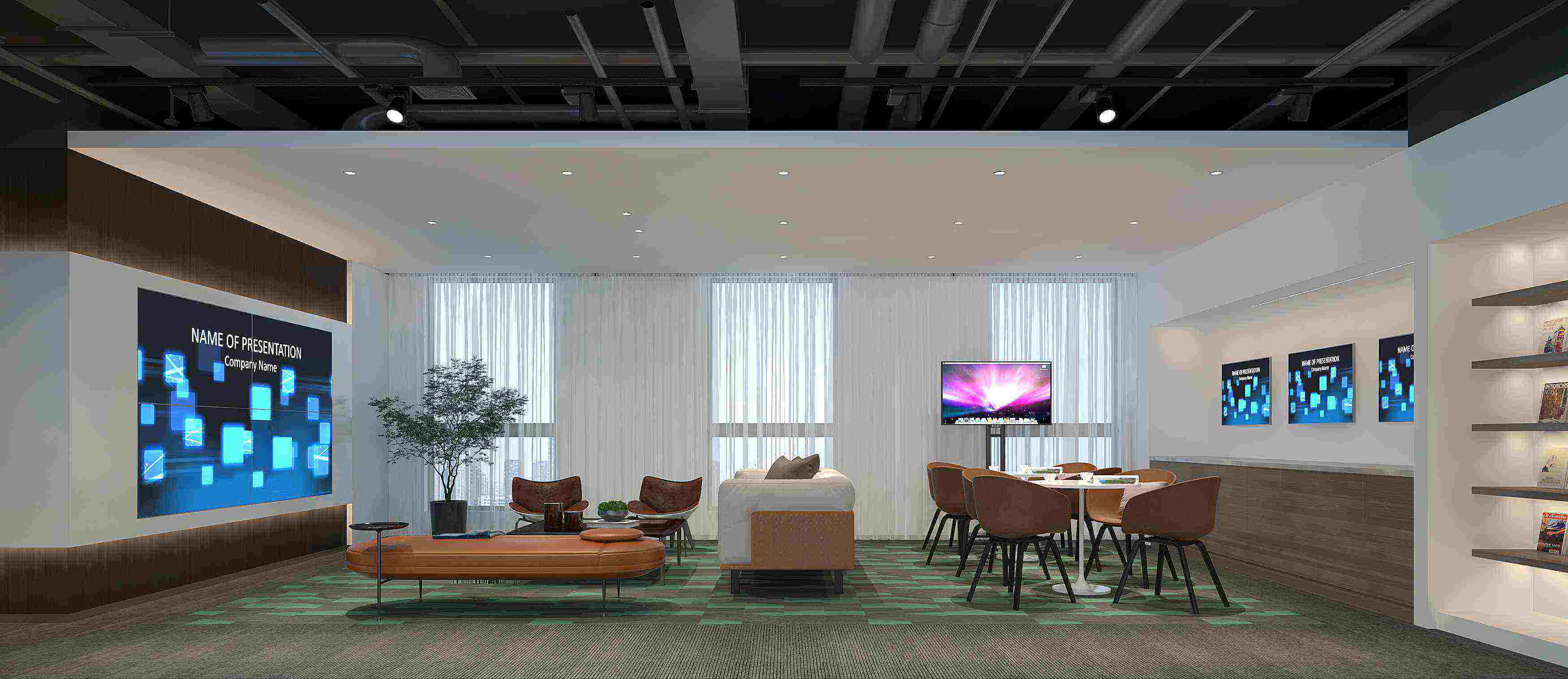 辦公室接待區(qū)該如何設(shè)計？辦公室小洽談室裝修設(shè)計效果圖